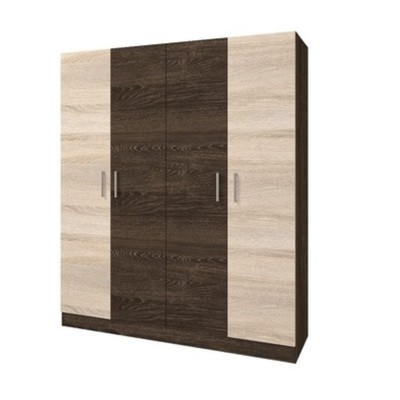 Шкаф прямой четырёхстворчатый «Леси», без зеркала, 1600×466×1900 мм, цвет кантер/сонома