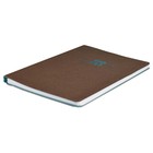 Записная книжка А5 96 листов в клетку ESCALADA, мягкий переплёт, искусственная кожа "Джинс", тиснение фольгой, белый офсет 70 г/м², коричневый - фото 24176693