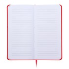 Записная книжка 77x149мм 64 листа в линейку ESCALADA, мягкий переплёт, искусственная кожа "Наппа", белый офсет 70 г/м², красный - фото 24568672