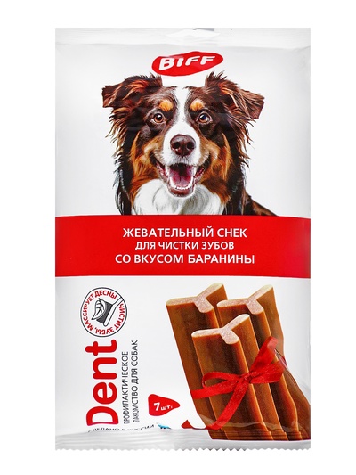 Жевательный снек Biff DENT со вкусом баранины для собак крупных пород, 270 г