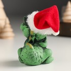 Сувенир керамика "Зелёный глиняный дракончик в новогоднем колпаке" 6,5х5,3х8 см - Фото 3
