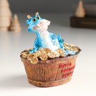 Копилка полистоун "Синий дракон в ванной с монетами" 10,2х7,3х10 см - Фото 2