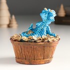 Копилка полистоун "Синий дракон в ванной с монетами" 10,2х7,3х10 см - фото 7582891