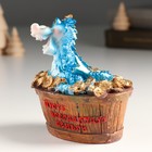 Копилка полистоун "Синий дракон в ванной с монетами" 10,2х7,3х10 см - фото 7582892