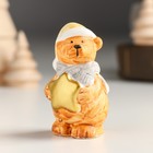 Сувенир керамика "Мишка со звёздочкой, в колпаке и шарфике" 3х3х6,2 см - фото 320279075