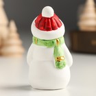 Фигурка керамика «Снеговичок в красной шапке и зелёном шарфике», 3.5×2.8×6.5 см, МИКС - Фото 4
