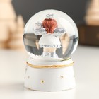 Сувенир полистоун водяной шар "Ангелочек -девочка в короне" серебро МИКС 4,5х4,5х6,2 см - Фото 4
