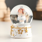 Сувенир полистоун водяной шар "Ангелочек -девочка в короне" серебро МИКС 4,5х4,5х6,2 см - Фото 5