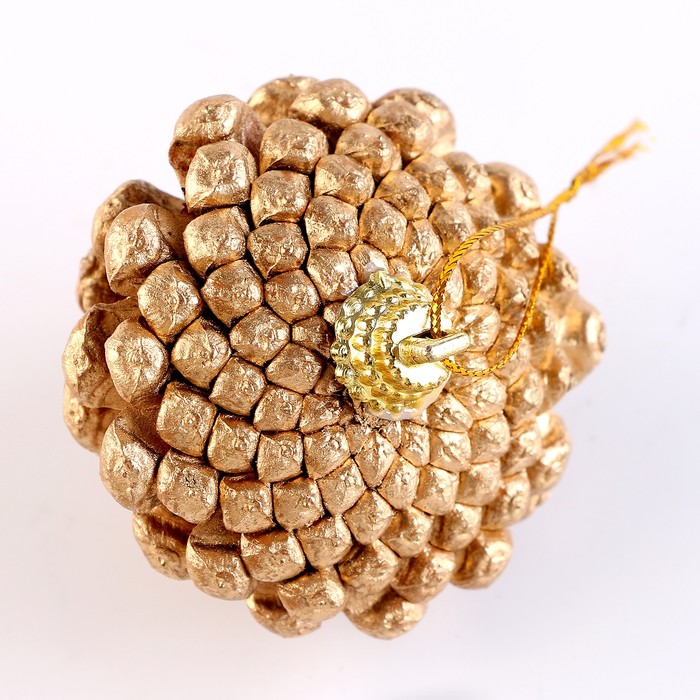 Набор декоративных шишек, 6 шт., в золотом цвете, 17,5 × 11,5 × 6 см