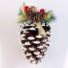 Подвеска новогодняя на ёлку «Зимнее настроение», шишка с подвесом, 8×8×14.5 см - Фото 2