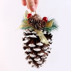 Подвеска новогодняя на ёлку «Зимнее настроение», шишка с подвесом, 8×8×14.5 см - Фото 4