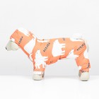 Комбинезон "Стиляга", размер XL (ДС 37 см, ОШ 41 см, ОГ  55 см)  белый/оранжевый - фото 26108732