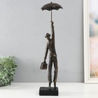 Сувенир полистоун "Человек с зонтом. Полёт" под металл 10,8х10,4х44,6 см - фото 3426992