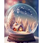 Новогодняя алмазная мозаика для детей «Новый год. Снежный шар», 20 х 25 см - Фото 2