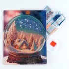 Алмазная мозаика на новый год с частичным заполнением для детей «Снежный шар», 20×25 см, набор для творчества - Фото 3