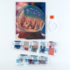 Алмазная мозаика на новый год с частичным заполнением для детей «Снежный шар», 20×25 см, набор для творчества - Фото 2