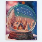 Алмазная мозаика на новый год с частичным заполнением для детей «Снежный шар», 20×25 см, набор для творчества - Фото 4