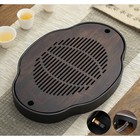 Чабань для чайной церемонии ДЖЕКИЧАЙ, 45×31×3.8 см, бамбук, чёрный поддон - Фото 1