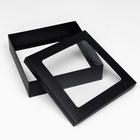 Коробка подарочная складная, упаковка, крышка - дно, чёрная, с окном 30×30×8 см 9702391