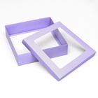 Коробка подарочная складная, упаковка, крышка-дно, сиреневая, с окном 30×30×8 см 9702393