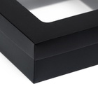 Коробка подарочная складная, упаковка, крышка - дно, чёрная, с окном 20×20×6 см - Фото 4