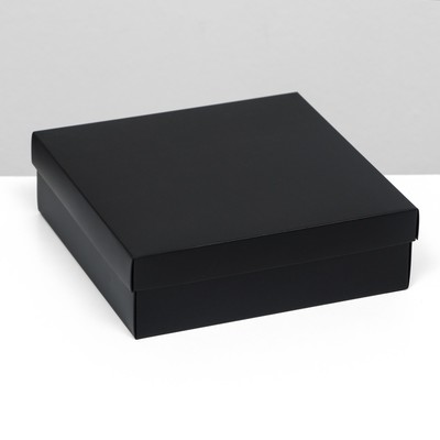 Коробка складная, крышка-дно, чёрная, 20 х 20 х 6 см