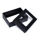 Коробка подарочная складная, упаковка, крышка - дно, с окном, чёрная, 16.5×12.5×5.2 см 9702428