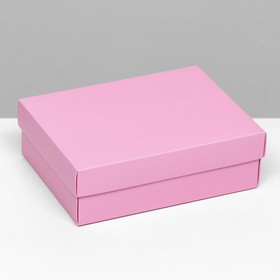 Коробка складная, крышка-дно, розовая , 16,5 х 12,5 х 5,2 см