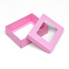 Коробка подарочная складная, упаковка, крышка-дно, с окном, розовая, 16.5×12.5×5.2 см 9702432