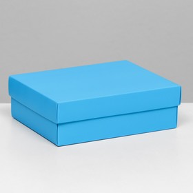 Коробка складная, крышка-дно, бирюзовая, 16,5 х 12,5 х 5,2 см