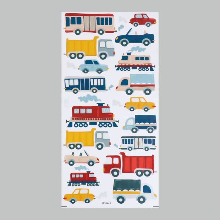 Наклейка интерьерная цветная "Городской транспорт" 30х60 см - фото 1907876032