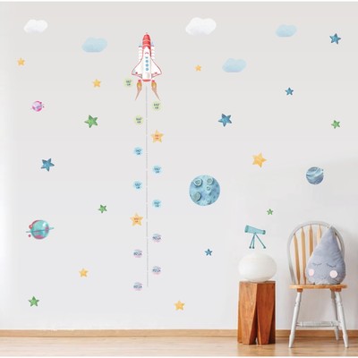 Ростомер - наклейка интерьерная цветная «Запуск ракеты», 50×70 см