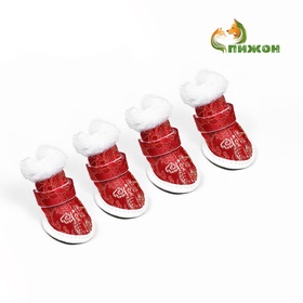 Ботинки «Забава», набор 4 шт., 5 размер, красные