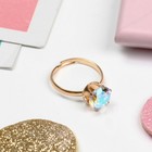 Кольцо детское «Выбражулька» кристалл, цвет радужный в золоте, безразмерное (комплект 36 шт) - фото 23007508