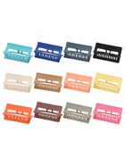 Крабик для волос «Леона», прямой классика матовый, 8.5 см, МИКС (комплект 12 шт) - фото 52401122