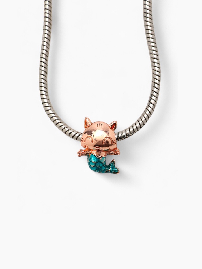 Шарм «Кошечка» русалка, морской в розовом золоте