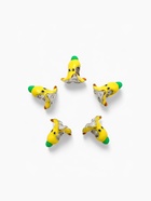 Шарм «Банан», жёлто-зелёный в чернёном серебре - Фото 1