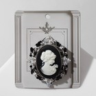 Брошь «Камея» в цветах, цвет чёрно-белый в чернёном серебре - Фото 1