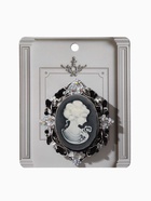 Брошь «Камея», в цветах, чёрно-белая в чернёном серебре - Фото 5