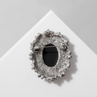 Брошь «Камея» в жемчуге, цвет серый в чернёном серебре - Фото 2