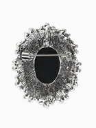 Брошь «Камея», в жемчуге, серая в чернёном серебре - Фото 2