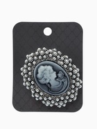 Брошь «Камея», в жемчуге, серая в чернёном серебре  (артикул 9904740)  большой выбор товаров оптом и в розницу по низким ценам с доставкой