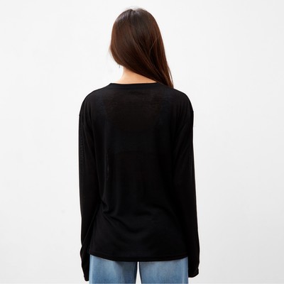Лонгслив женский MIST, размер onesize, чёрный