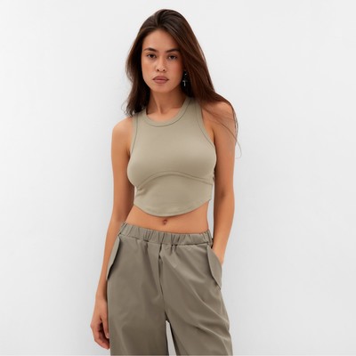 Топ в рубчик женский MIST, onesize, бежевый