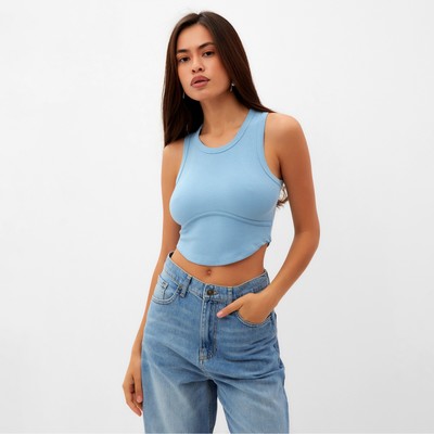 Топ в рубчик женский MIST, onesize, голубой