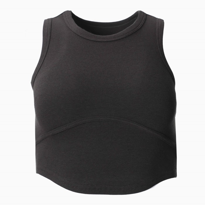 Топ в рубчик женский MIST, onesize, тёмно-серый