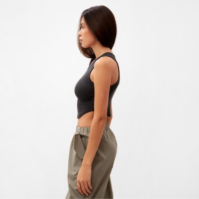 Топ в рубчик женский MIST, onesize, тёмно-серый