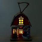 Световой декор «Дом Дед Мороза» красного цвета, 5,9 × 7 × 8,3 см - фото 7658385