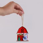 Световой декор «Дом Дед Мороза» красного цвета, 5,9 × 7 × 8,3 см - фото 7658386
