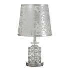 Лампа настольная "Блеск" 1x60Вт E27 хром низ подсветка 23х23х42 см RISALUX - фото 23348291